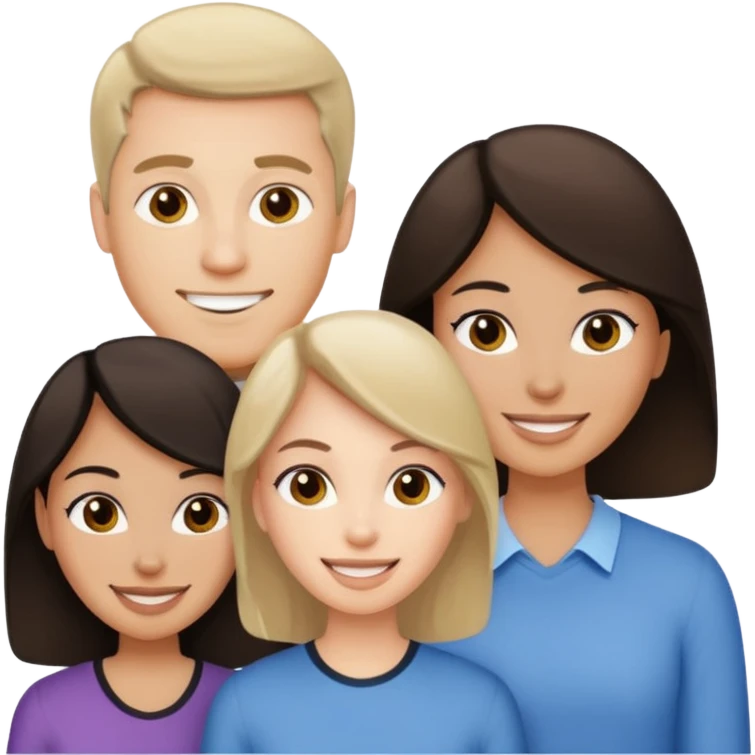 White brunette, American man with two women both are African one is light skin black and one is medium tone black emoji