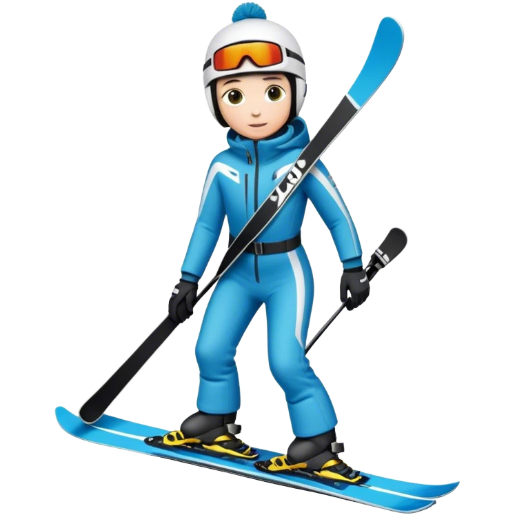 Sad ski crash emoji