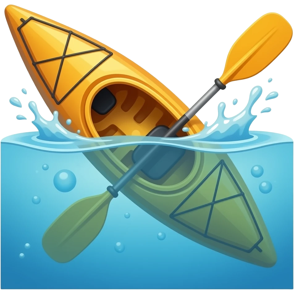 a kayak flipped over in the water emoji