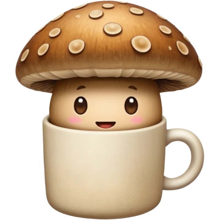 mushroom drinking coffee emoji