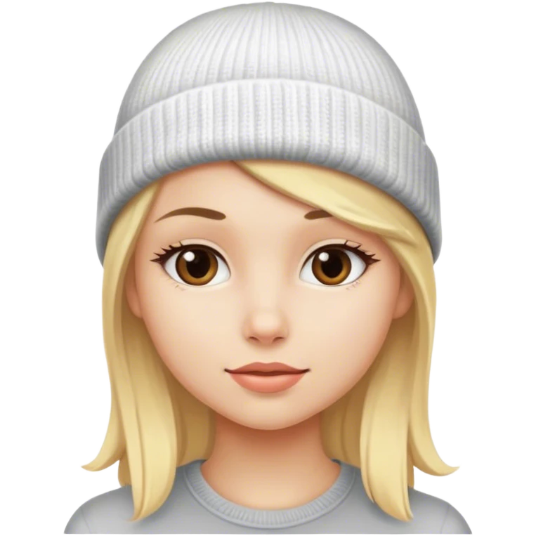 A Blonde Girl with a beanie emoji