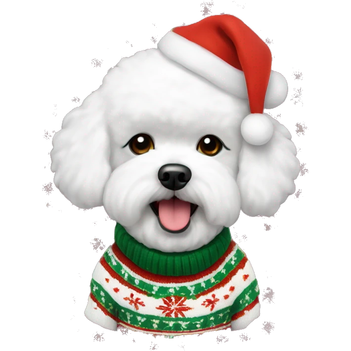 Bichon frise with Christmas sweater  emoji
