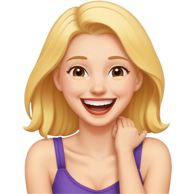 grabbing neck emoji while laughing woman emoji