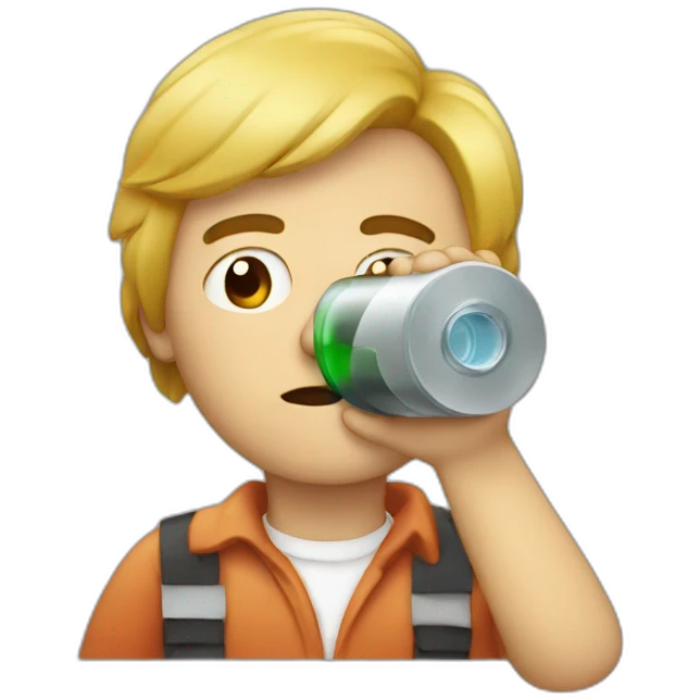 someone drunk doing a breathalyzer emoji