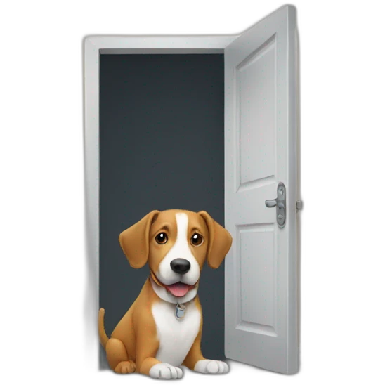 Door with a dog emoji