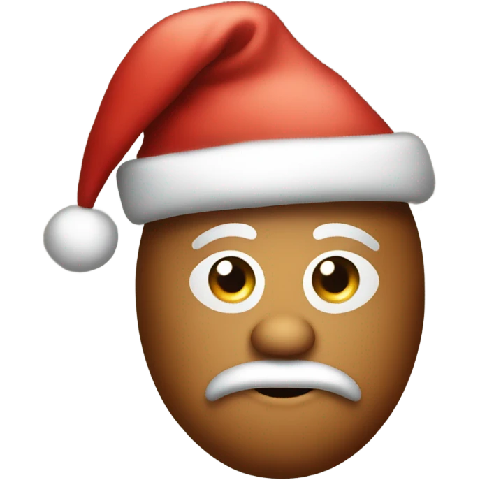 brown santa claus hat with shimmering garland emoji