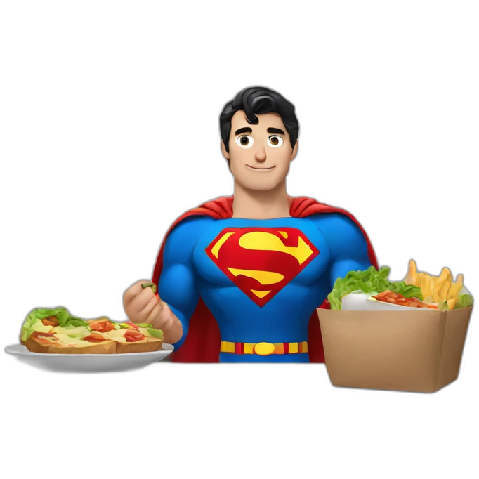 Superman having lunch emoji