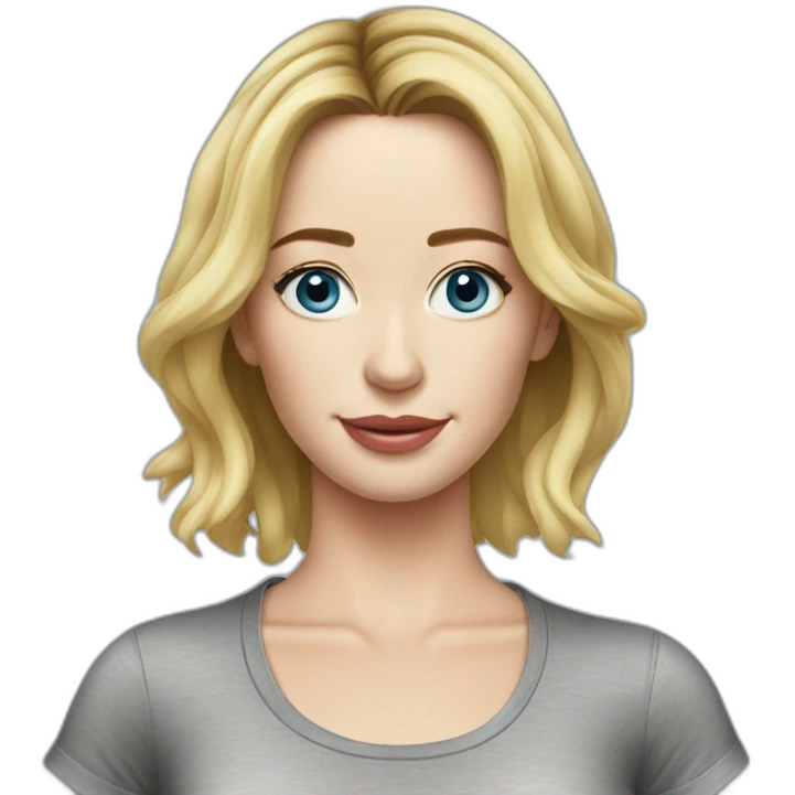 blonde Emily blunt wearing tee emoji