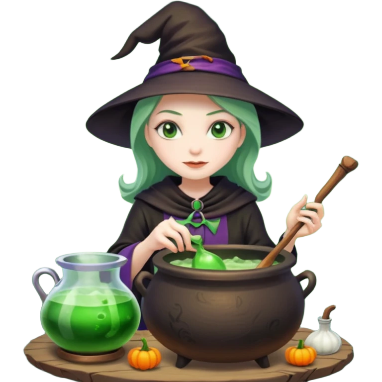 green witch cooking potion emoji
