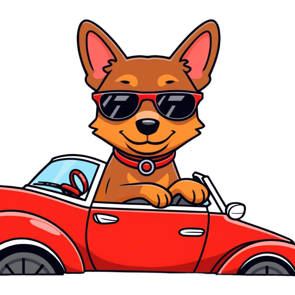 Dog driving car emoji