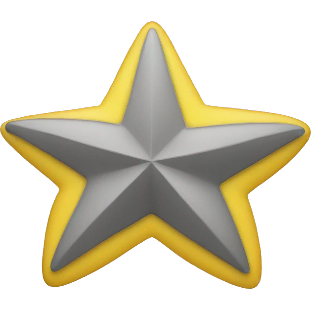 Half yellow half grey star emoji