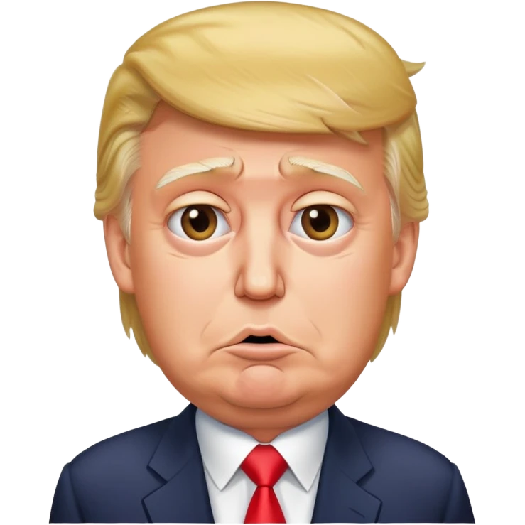 Trump with an embarrassed expression emoji