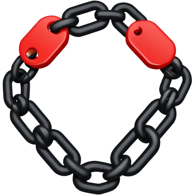 iOS sticker, broken chain, black links, red break, minimal emoji