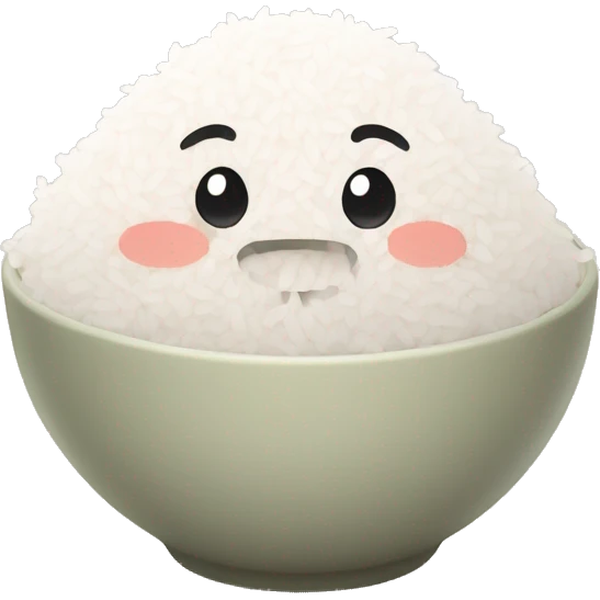 cute rice, white rice, aesthetic, detailed, 4k, soft, soft colors, minimalist  emoji