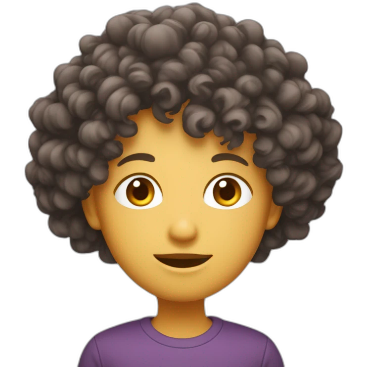 une meuf avec des cheveux bouclé emoji