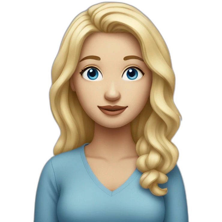 Blonde blue eyes artist painter emoji