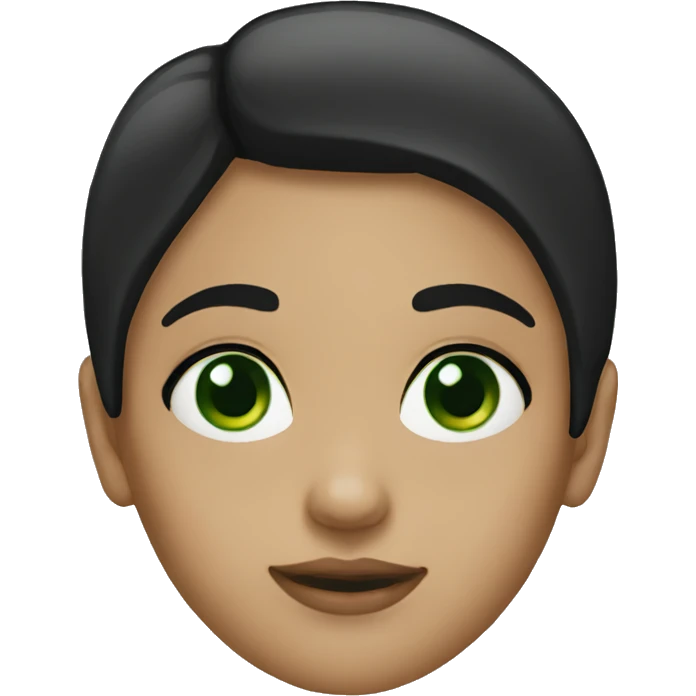 Black hair girl green eyes emoji