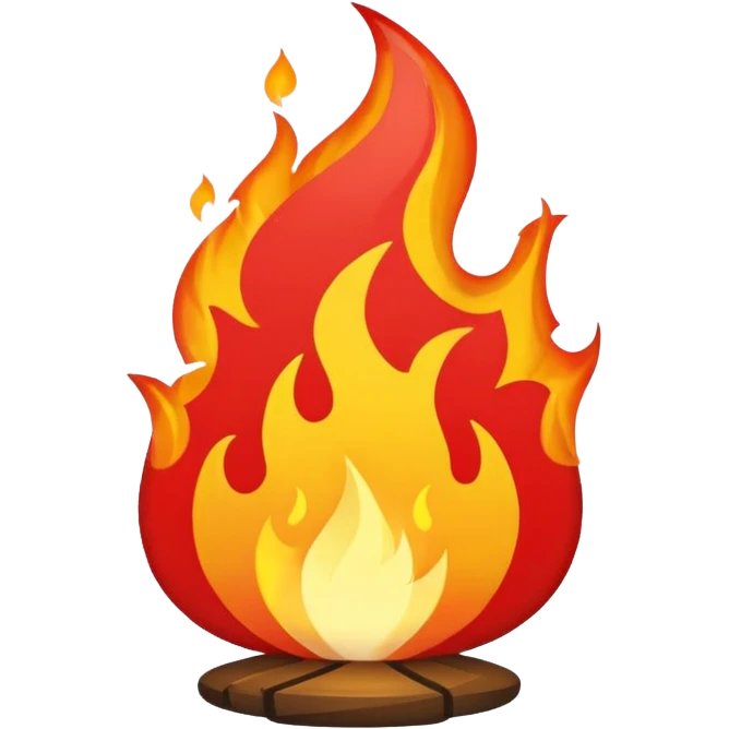 Flame flat red emoji