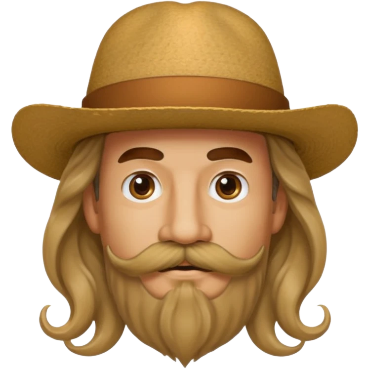 hat moustache long hair emoji