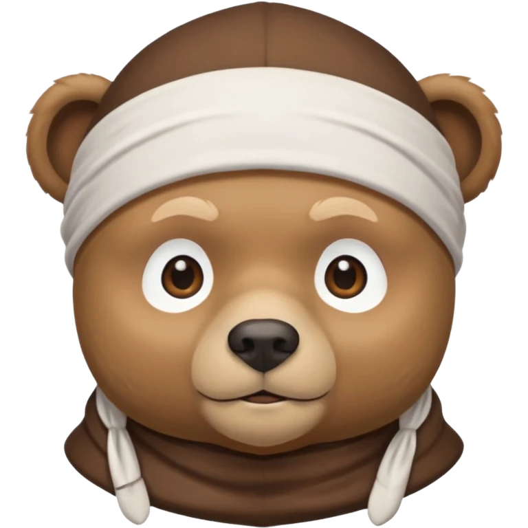 Сделай лицо медведя в белой дюраге emoji