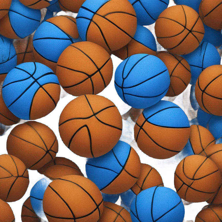 A blue and orange basketball. emoji