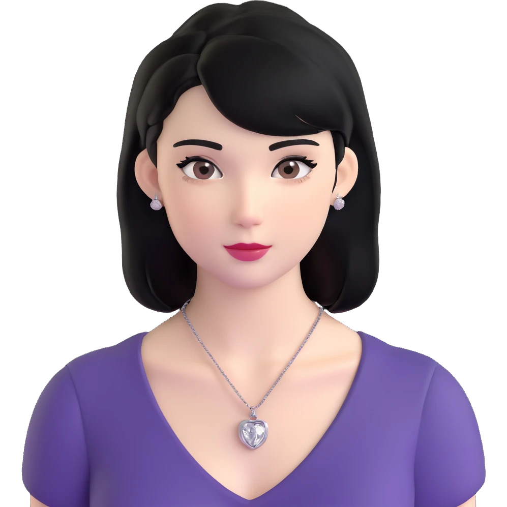 college girl with black hair, white skin, wearing a Cartier necklace, old money luxury vibe emoji