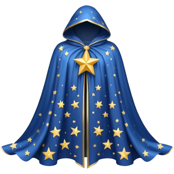 a fantasy  magic, white color with star pattern cloak emoji