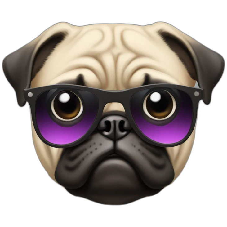 Angry pug with sunglasses  emoji