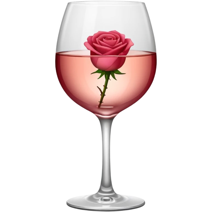 Glass of rose wine (with a rose on the side)  emoji