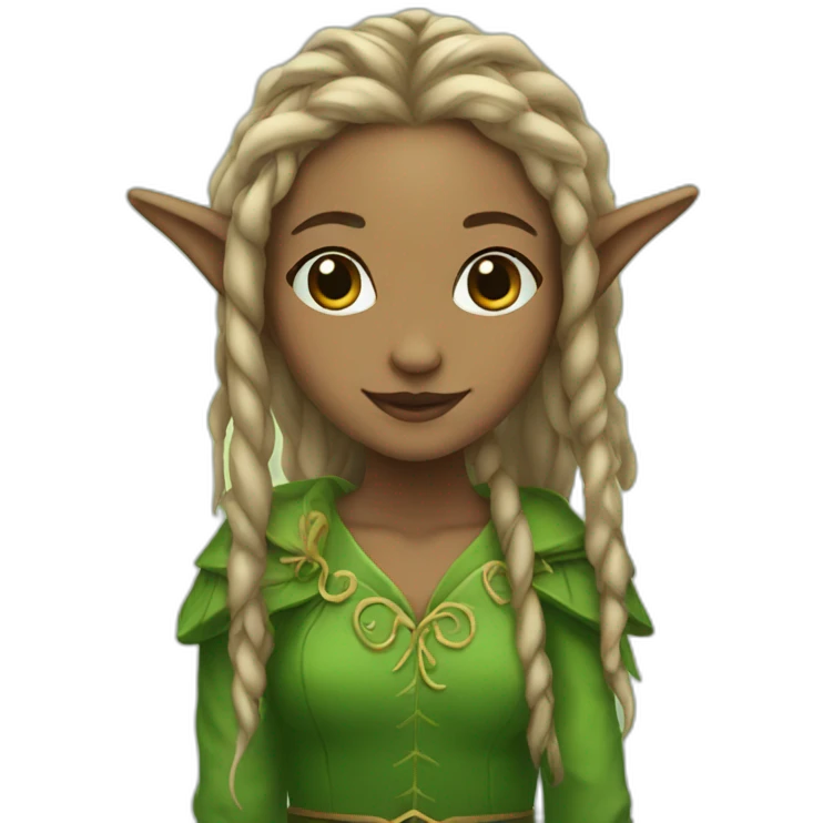 elf girl with dreadlocks emoji