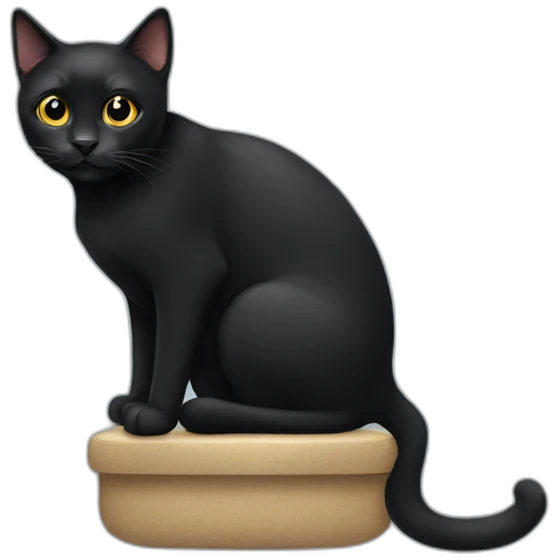 black cat sitting emoji