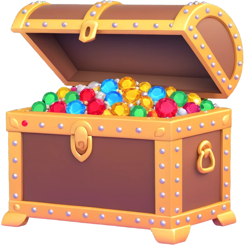 ornate treasure chest with gold and gems emoji
