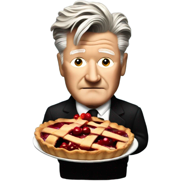 david lynch holding a slice of cherry pie emoji