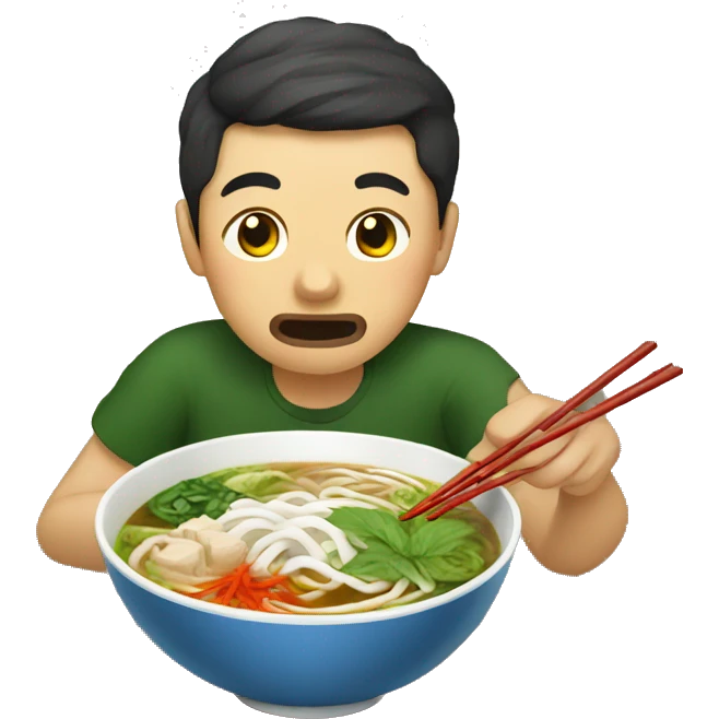 Eating pho in Vietnam  emoji