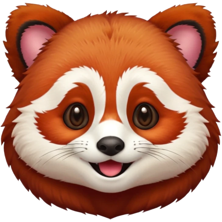 A red panda with no eyes and smiling emoji