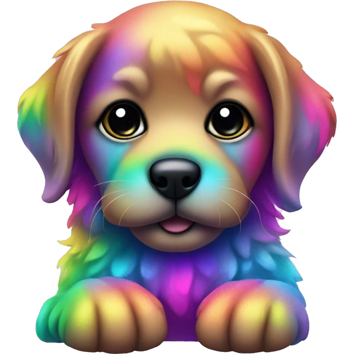 animal puppy, rainbow, colorful, neon, glitter  emoji