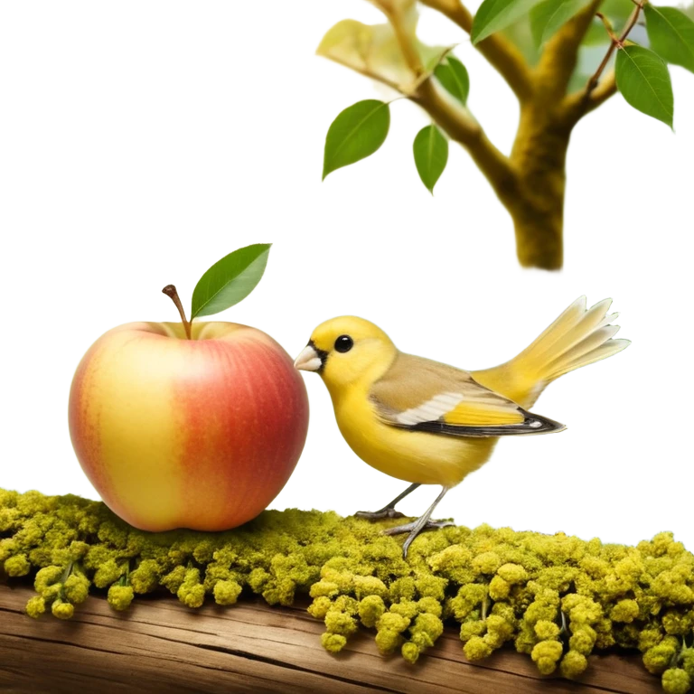 ein tiefer Teller mit breitem rand, darin ein haufen mit gelber Krümel unterschiedlicher Grösse. obendrauf seitlich ein Häufchen Apfelmus. ein Löffel steckt drin emoji