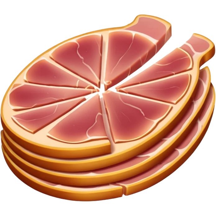fette sottili  di prosciutto cotto chiaro  (Ham) emoji