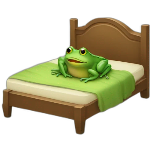 frog sleep in bed emoji