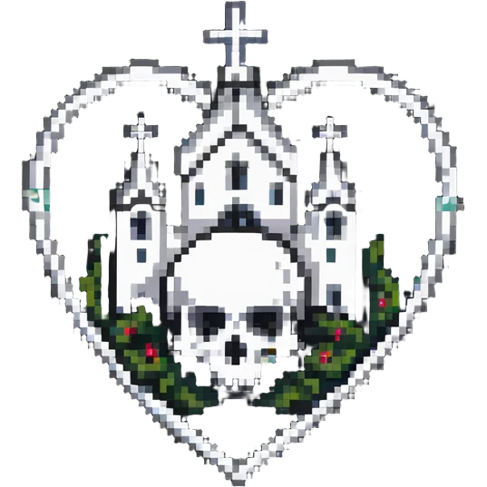 heart, skull, and church combined as one symbol emoji