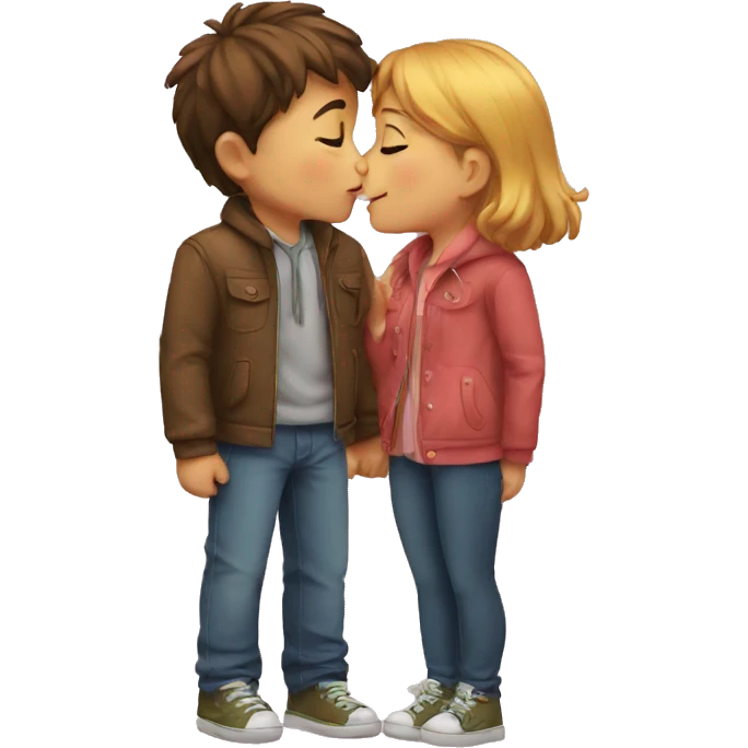 A boy kising girl  emoji