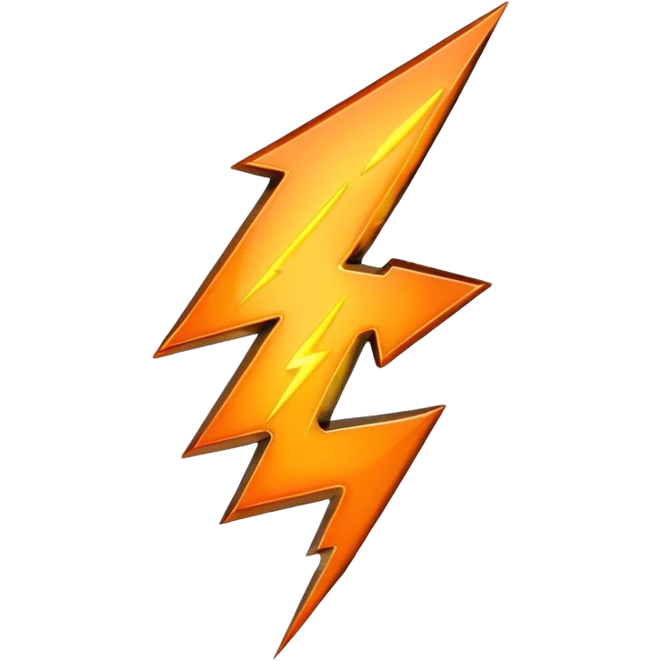 chrome orange lightning bolt  emoji