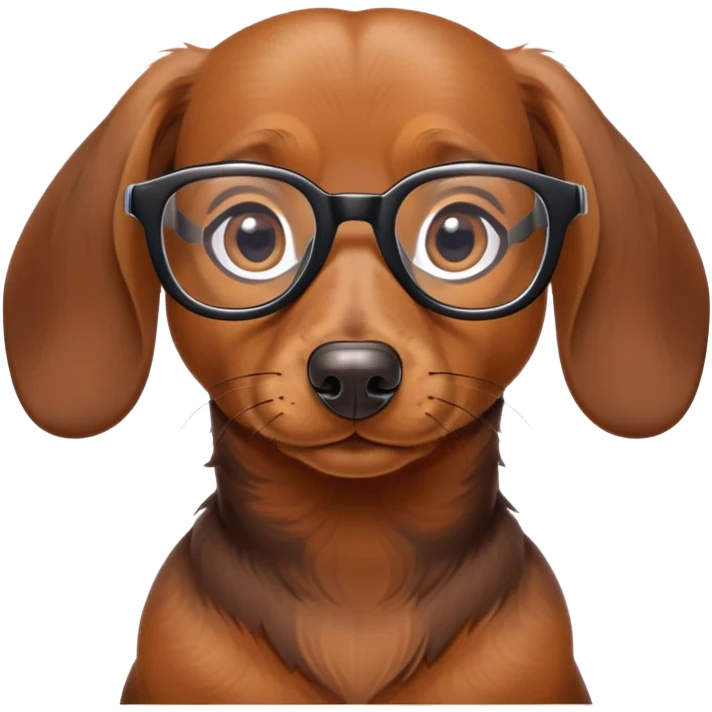 dachshund with nerd glasses emoji
