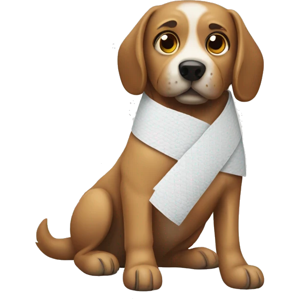 Dog wrapped bandages emoji