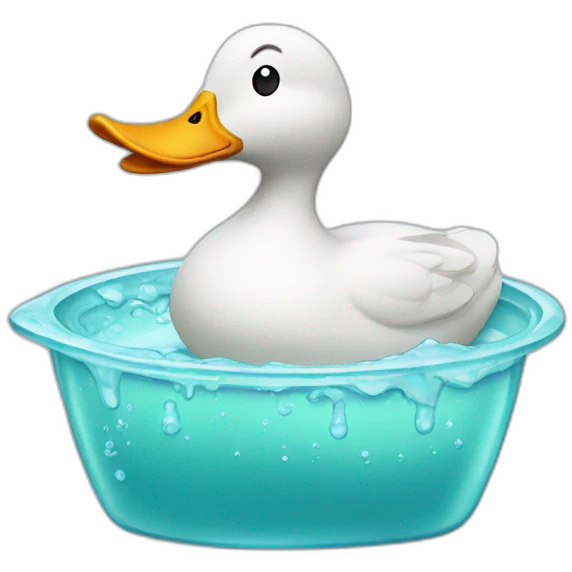 Duck with dish soap emoji