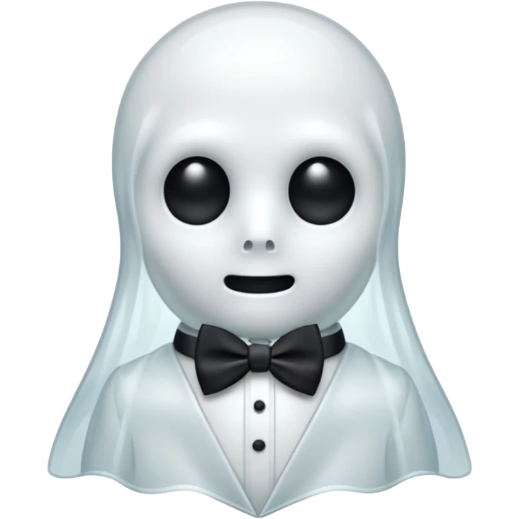A ghost with a bowtie emoji