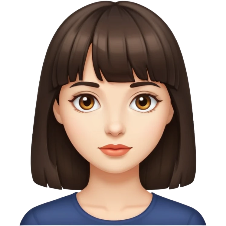Brunette with bangs  emoji