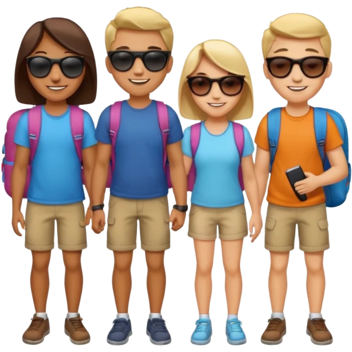 group of friends travelling emoji