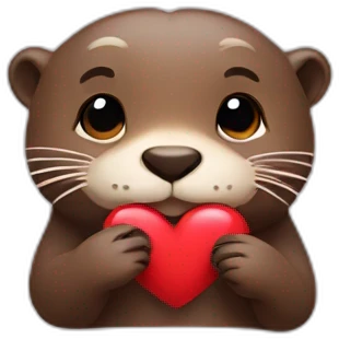 Emoji otter that makes a heart emoji