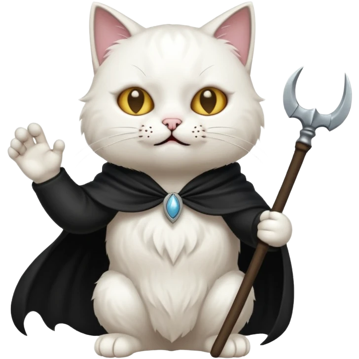 cat defeating grim reaper triumphantly emoji